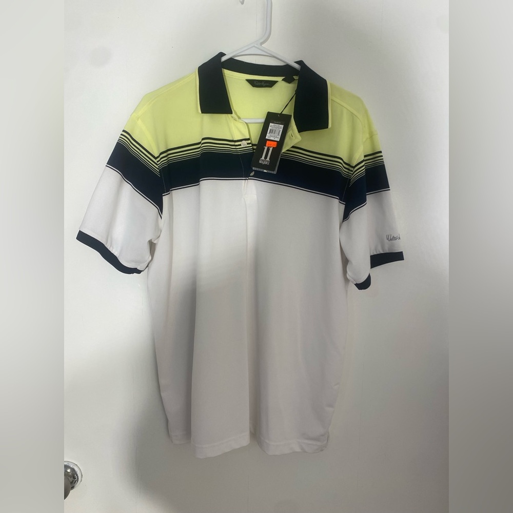 Men's Neon Yellow and White Polo Golf Shirt
NWT